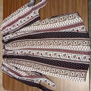 Rue21 Off the Shoulder Patterned Top with Tie Slits on the Arms Size S